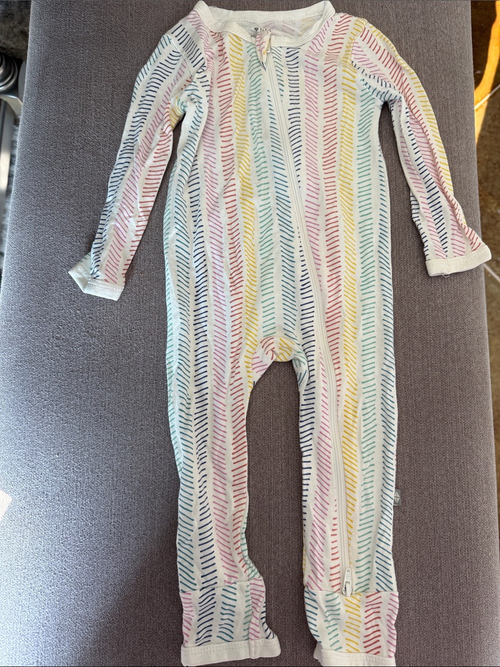 Kyte Baby One-Piece Footless Pajamas in Pastel Stripe